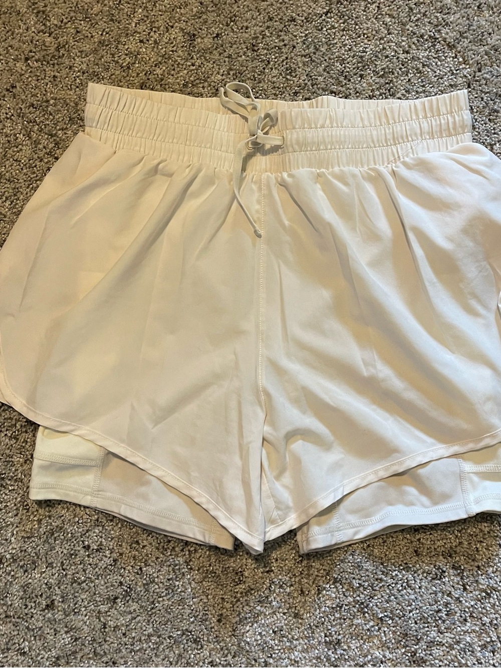 Women’s White Layered Athletic Shorts